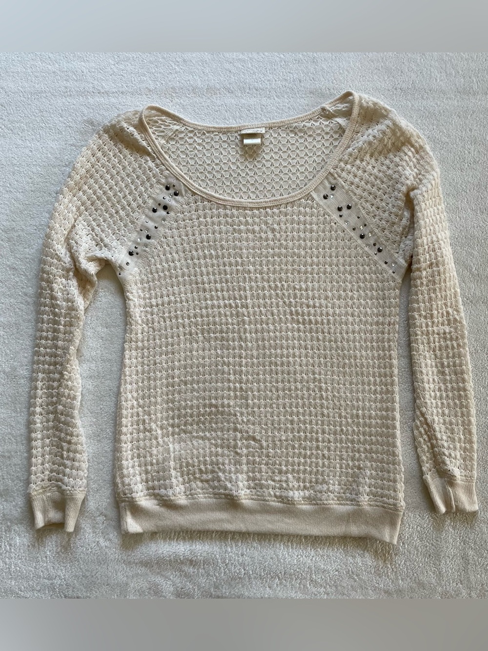 Daytrip Cream Knit Long Sleeve size S